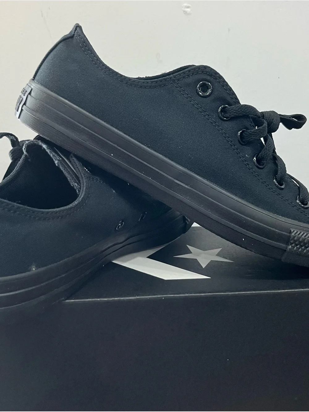 Converse Black Low Top Canvas Sneakers - Picture 2 of 10
